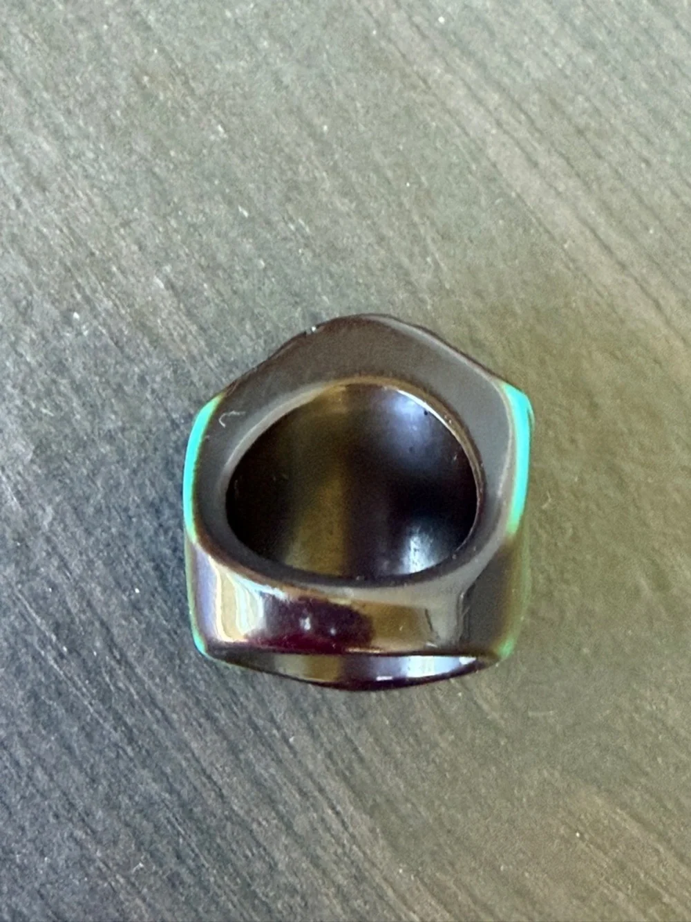 Chunky Acrylic Green Floral Butterfly Statement Ring